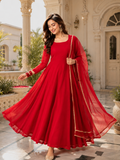 Sundartaa™ Laalima Red Anarkali Set for Women | Premium Ethnic Wear with Dupatta | Wedding, Festive & Party Outfit