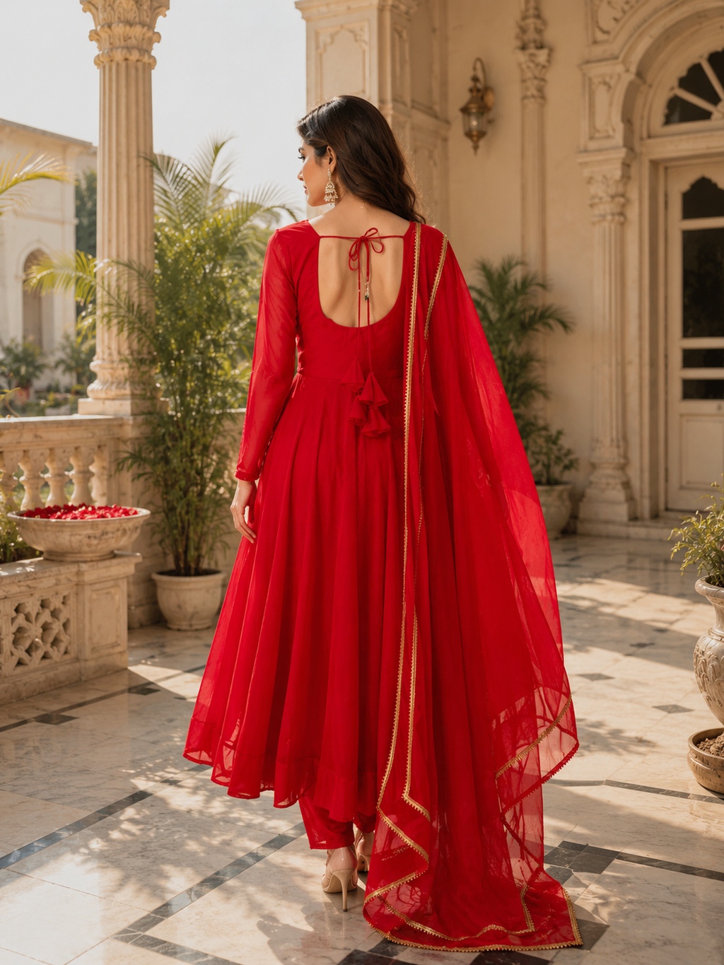 Sundartaa™ Laalima Red Anarkali Set for Women | Premium Ethnic Wear with Dupatta | Wedding, Festive & Party Outfit