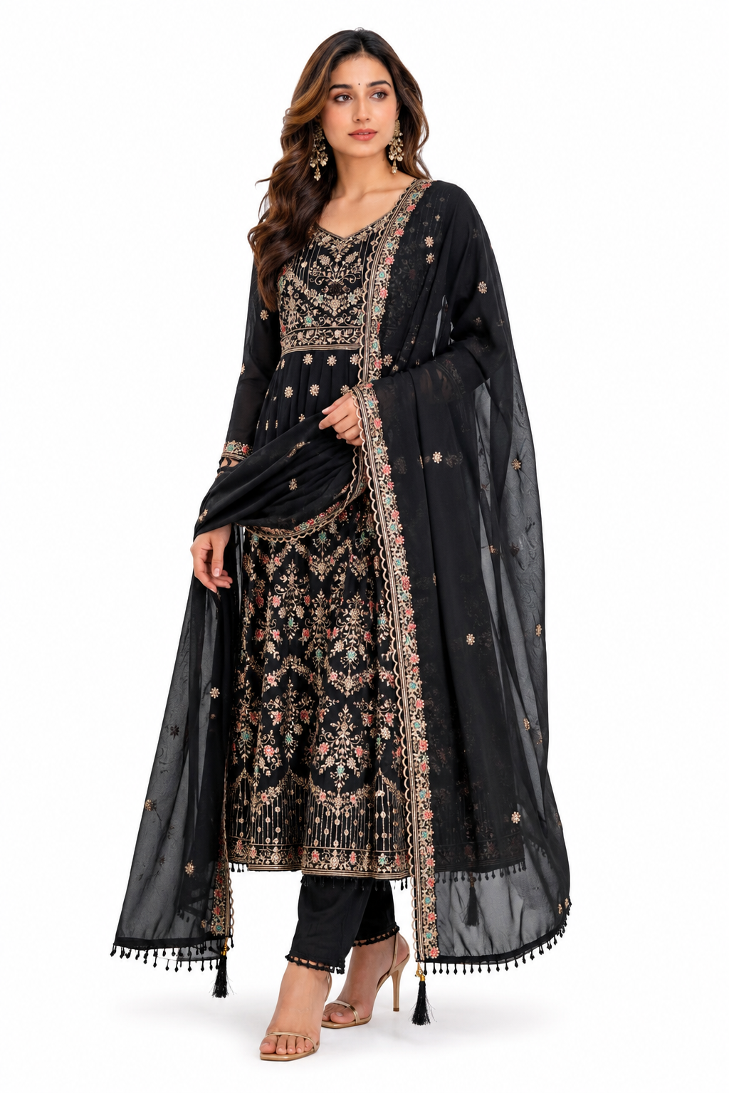 Noor Royale Luxury Embroidered Anarkali Set By Sundartaa