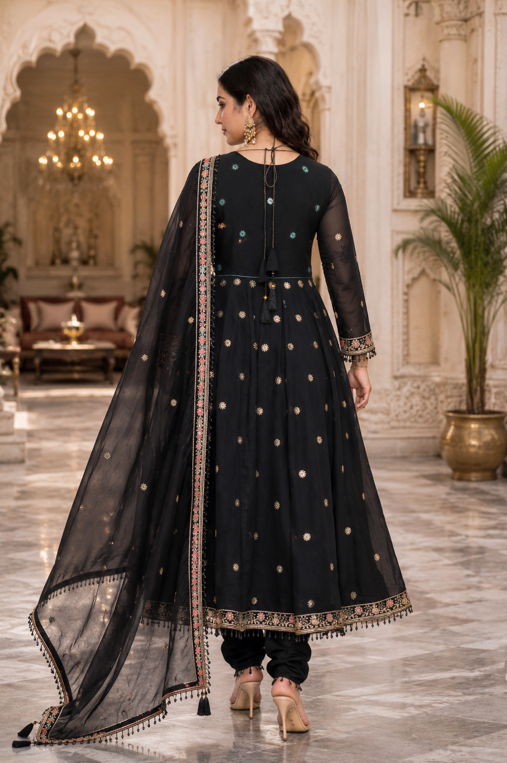 Noor Royale Luxury Embroidered Anarkali Set By Sundartaa