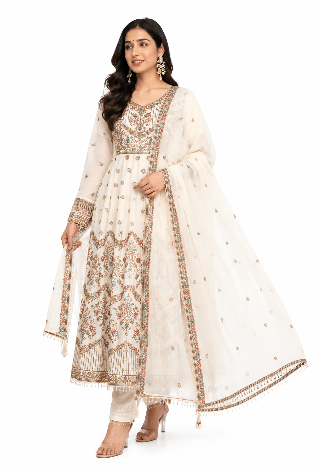 Noor Royale Luxury Embroidered Anarkali Set By Sundartaa