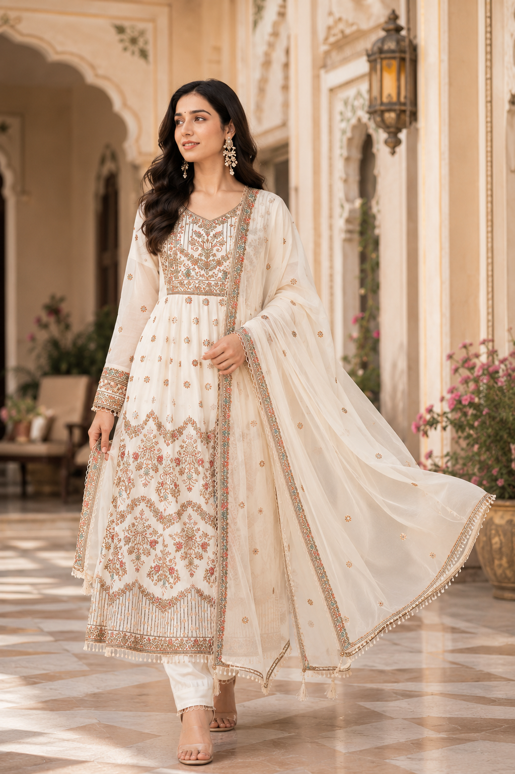 Noor Royale Luxury Embroidered Anarkali Set By Sundartaa
