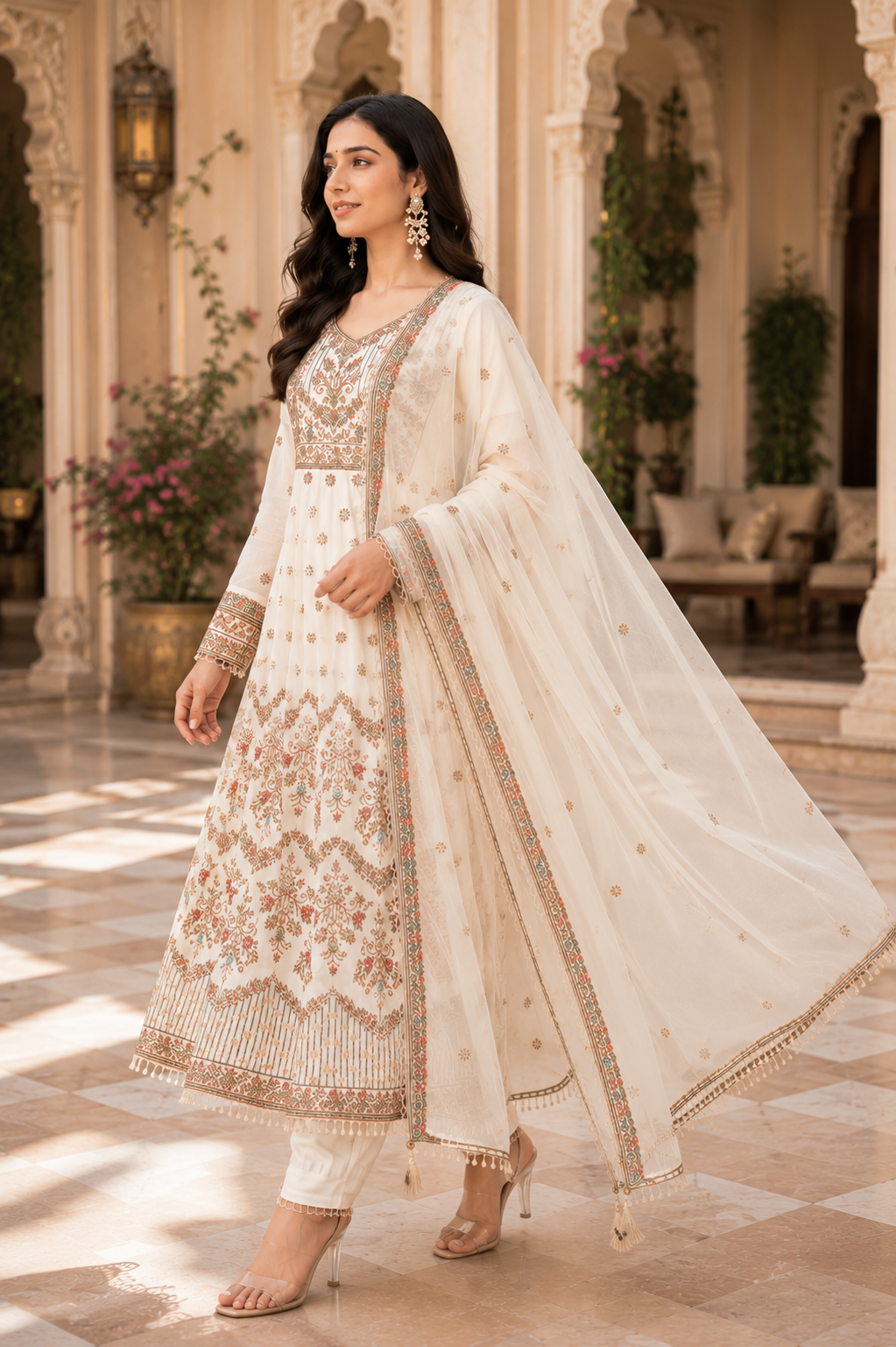 Noor Royale Luxury Embroidered Anarkali Set By Sundartaa