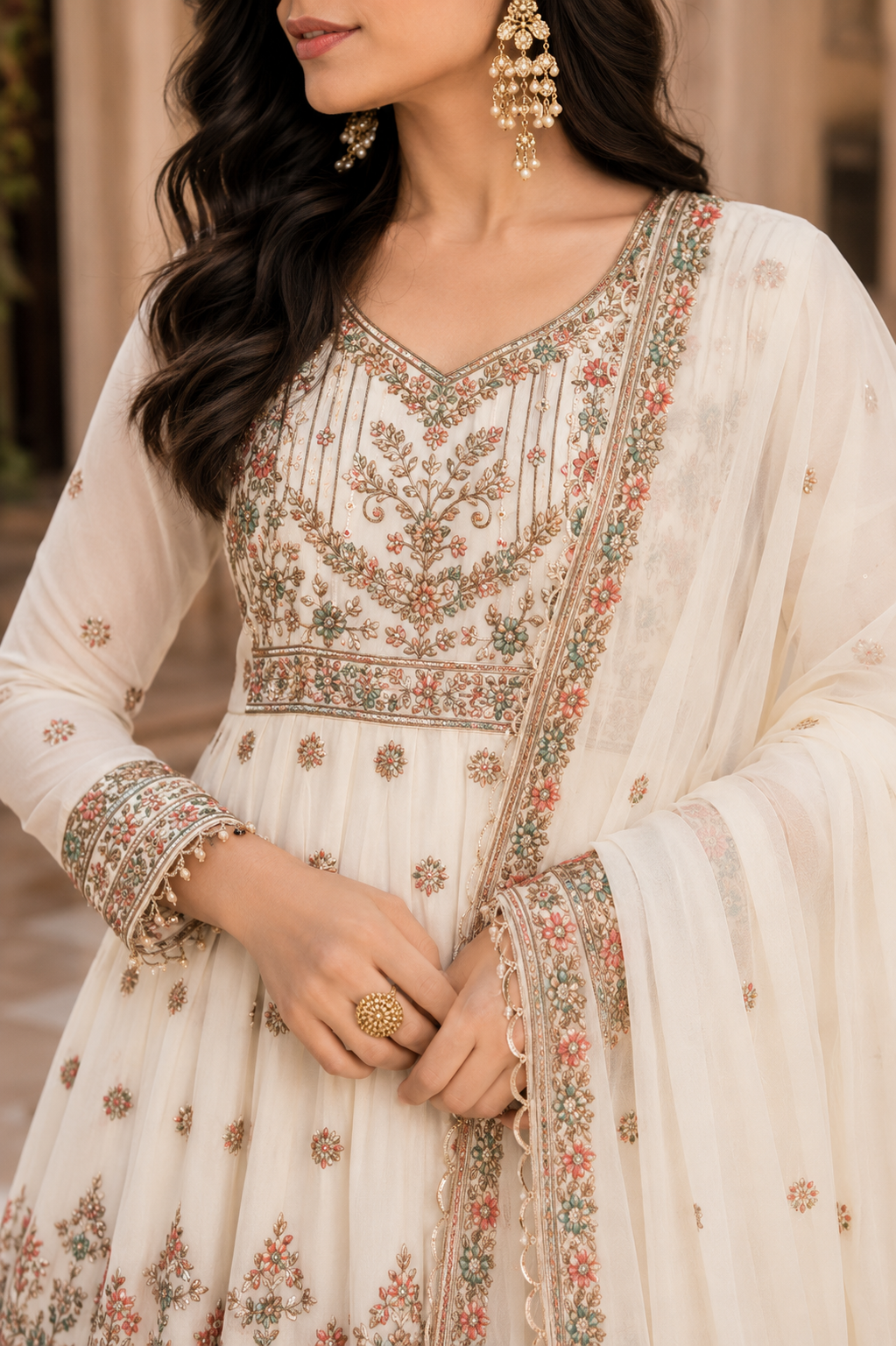 Noor Royale Luxury Embroidered Anarkali Set By Sundartaa
