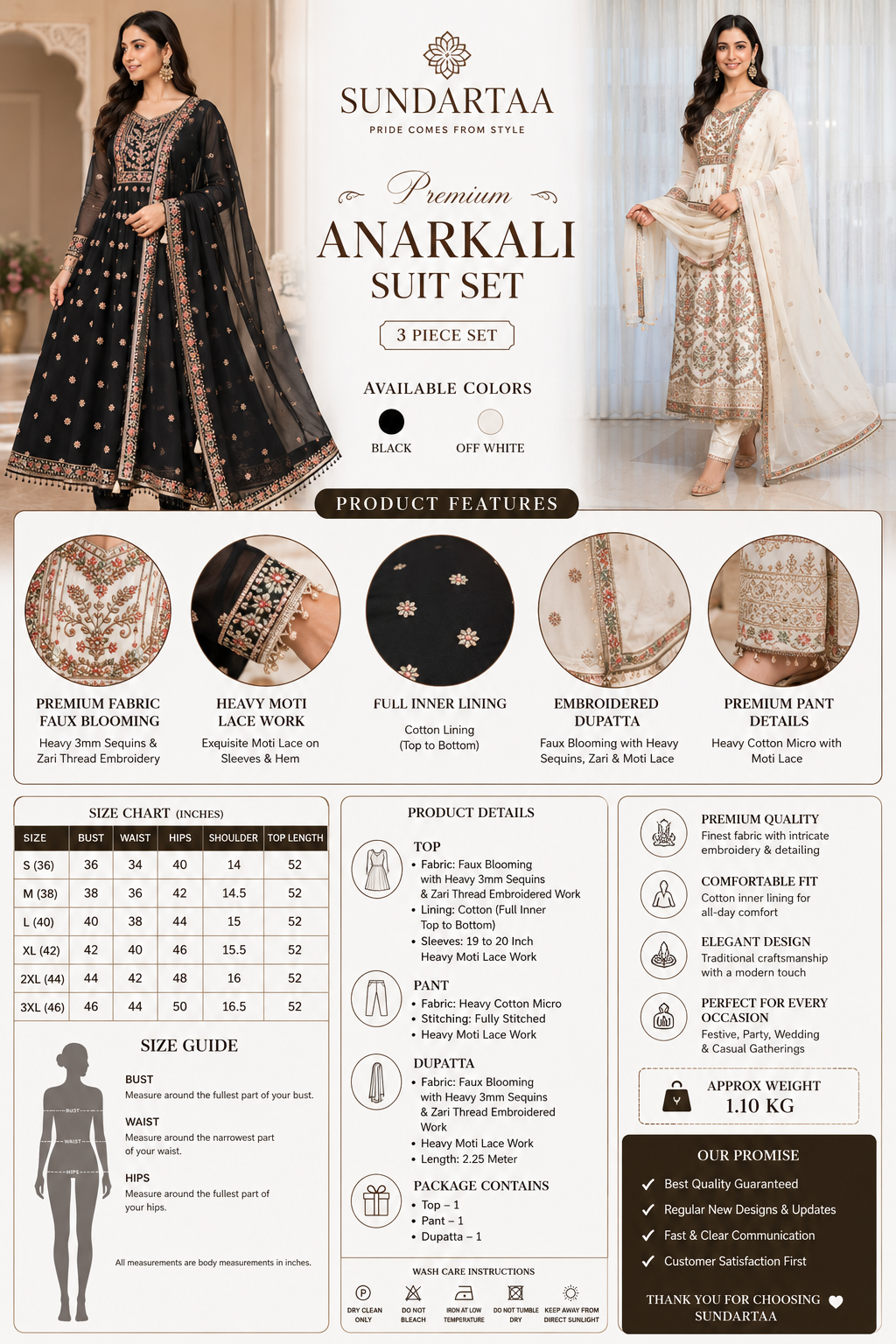 Noor Royale Luxury Embroidered Anarkali Set By Sundartaa