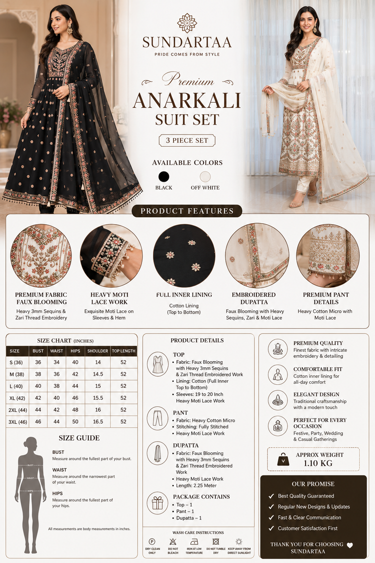 Noor Royale Luxury Embroidered Anarkali Set By Sundartaa