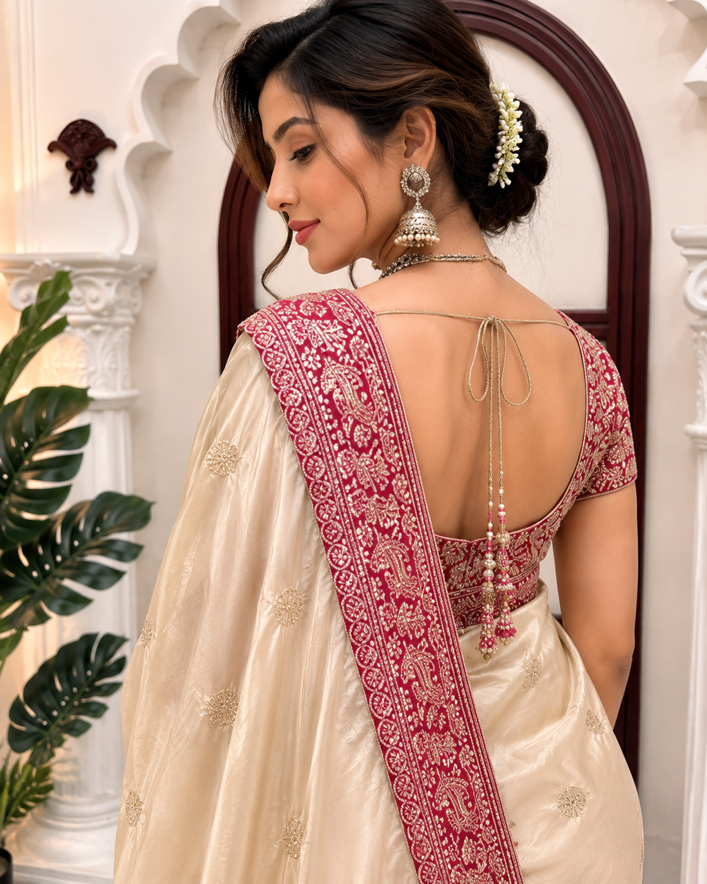 Sundartaa ™ Mrinalini Embroidered Silk Blend Saree for Women | Party & Festive Wear