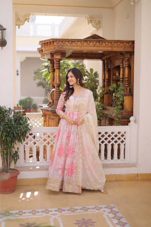 Sundartaa Rosé Bloom Gown Set