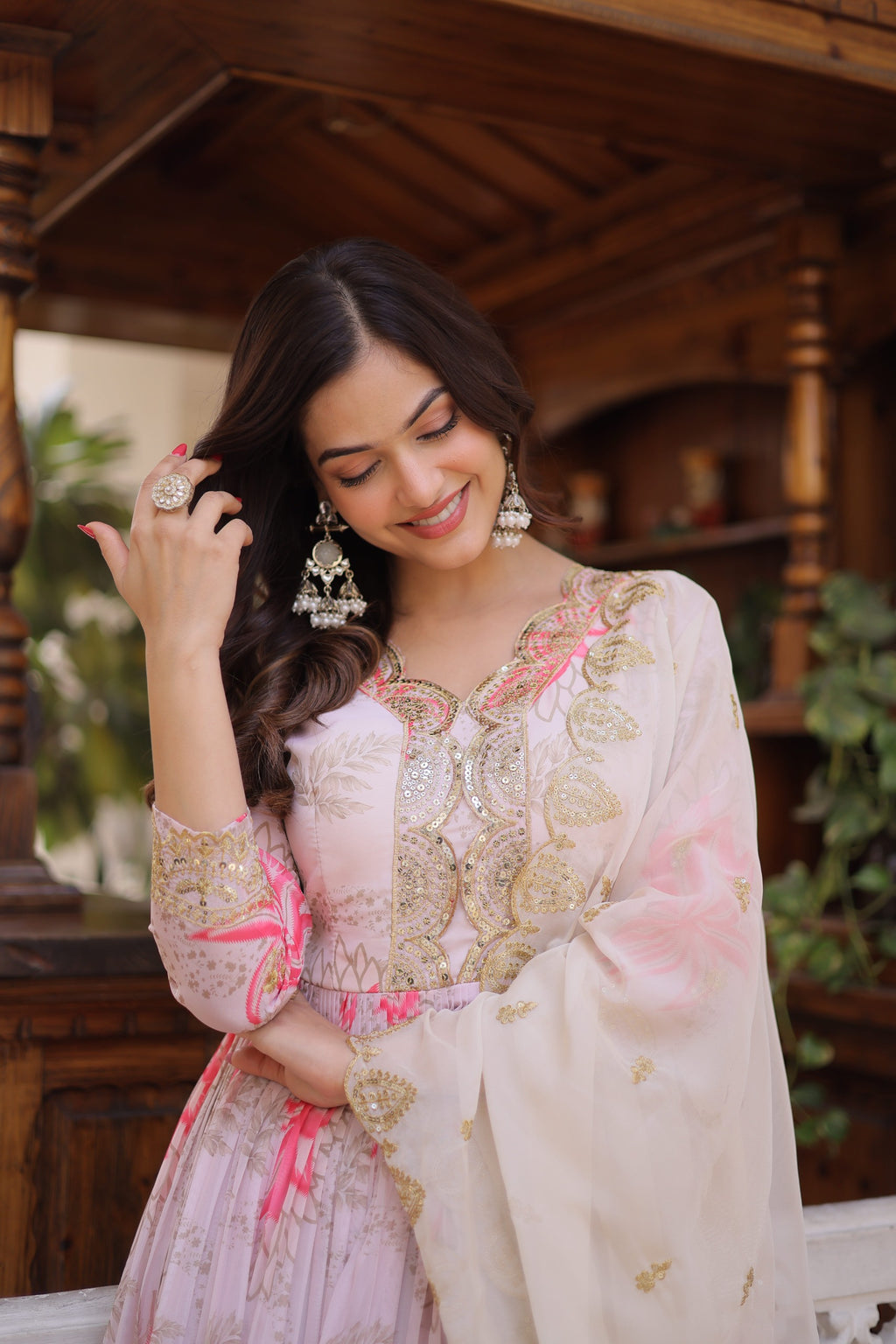 Sundartaa Rosé Bloom Gown Set