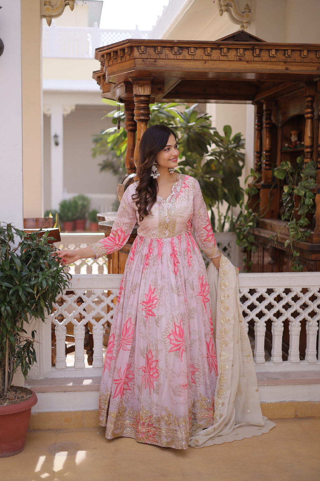 Sundartaa Rosé Bloom Gown Set