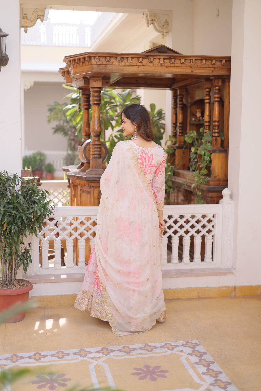 Sundartaa Rosé Bloom Gown Set