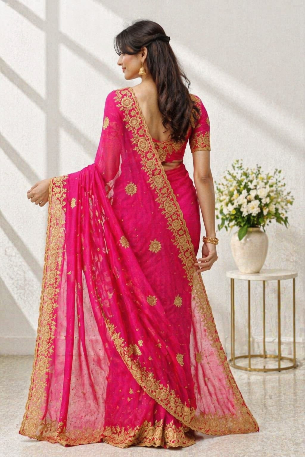 Sundartaa™ Emerald Shimmer Saree