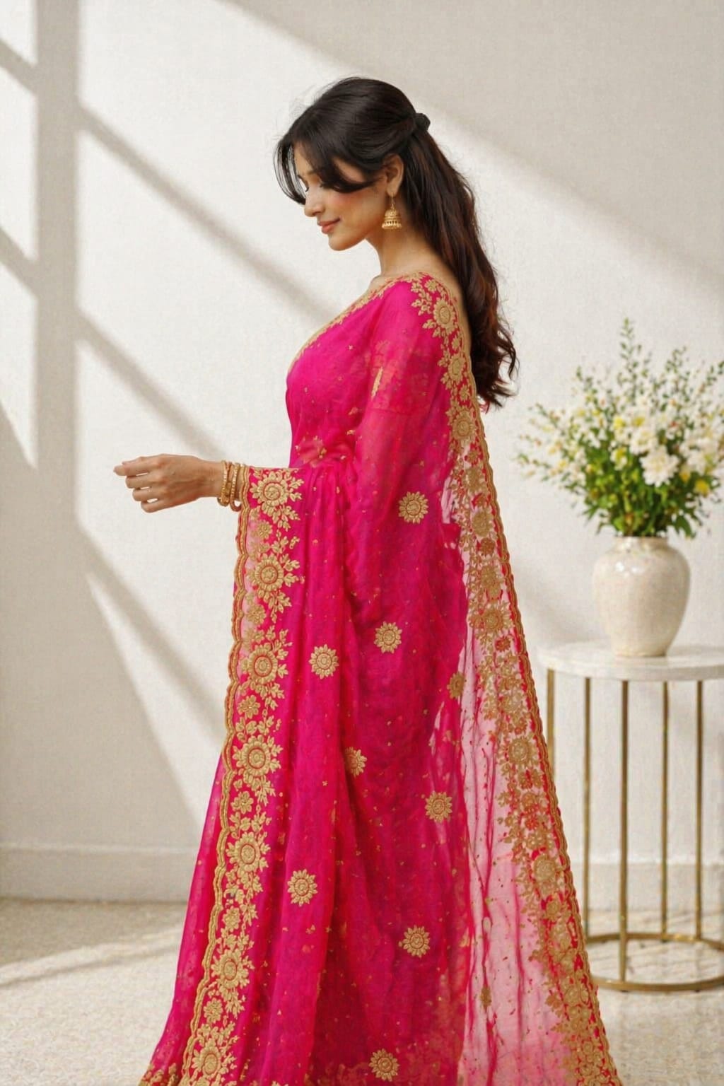 Sundartaa™ Emerald Shimmer Saree