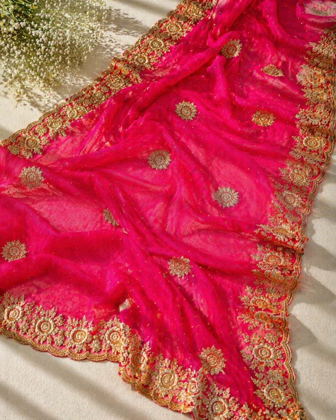 Sundartaa™ Emerald Shimmer Saree